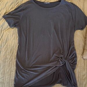 JODIFL Charcoal Knotted Short Sleeve Tee